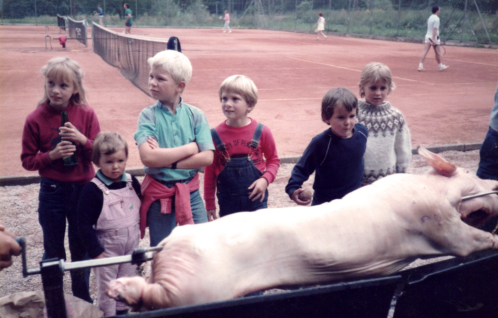 Grillerei beim Mix-Turnier 1984